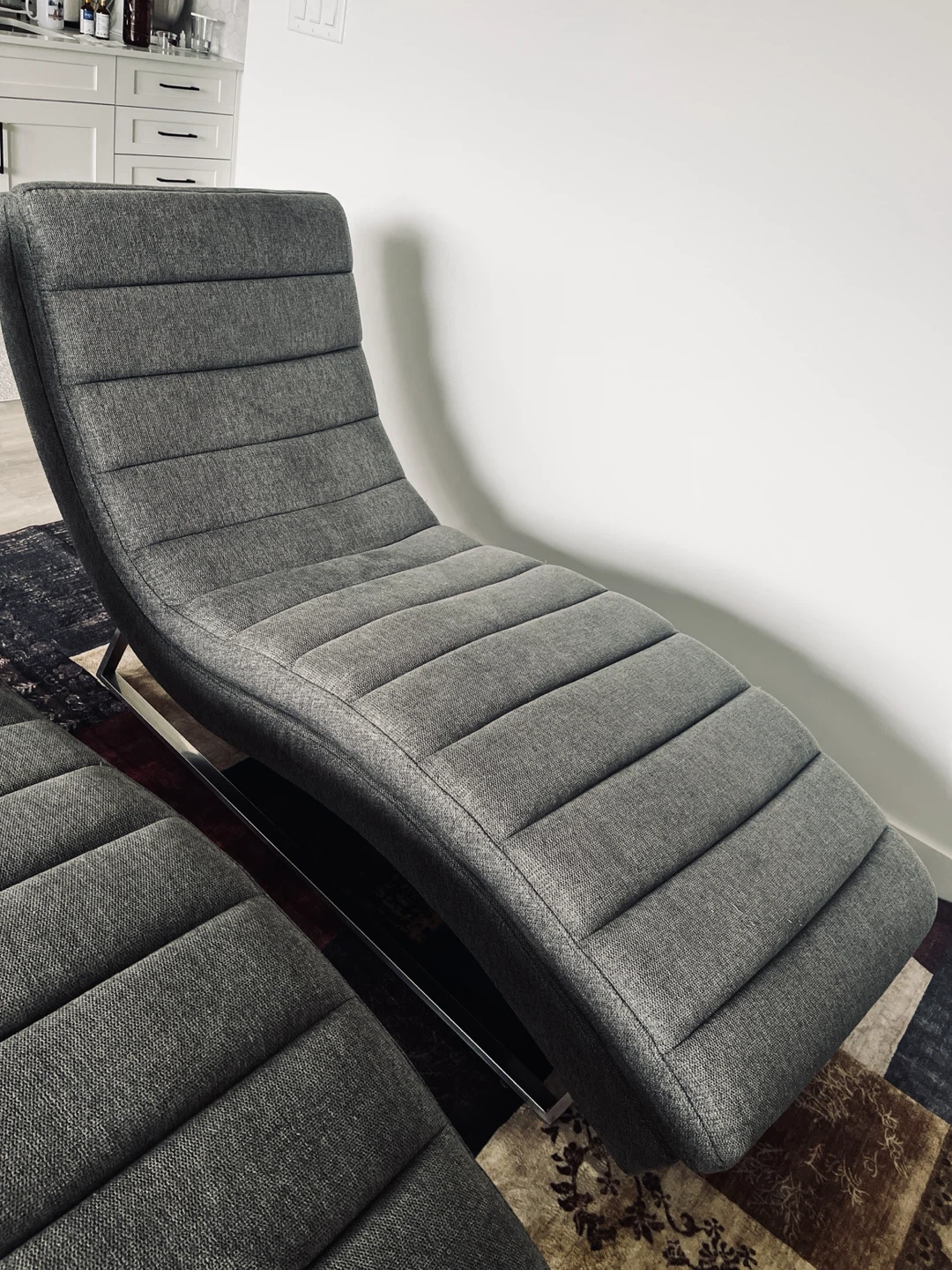 Grey Chaise Lounge Chair (2 pieces) - photo 2