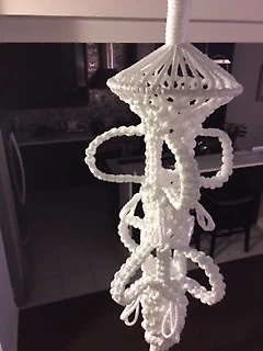White Macrame Hanging Wine Rack - photo 3