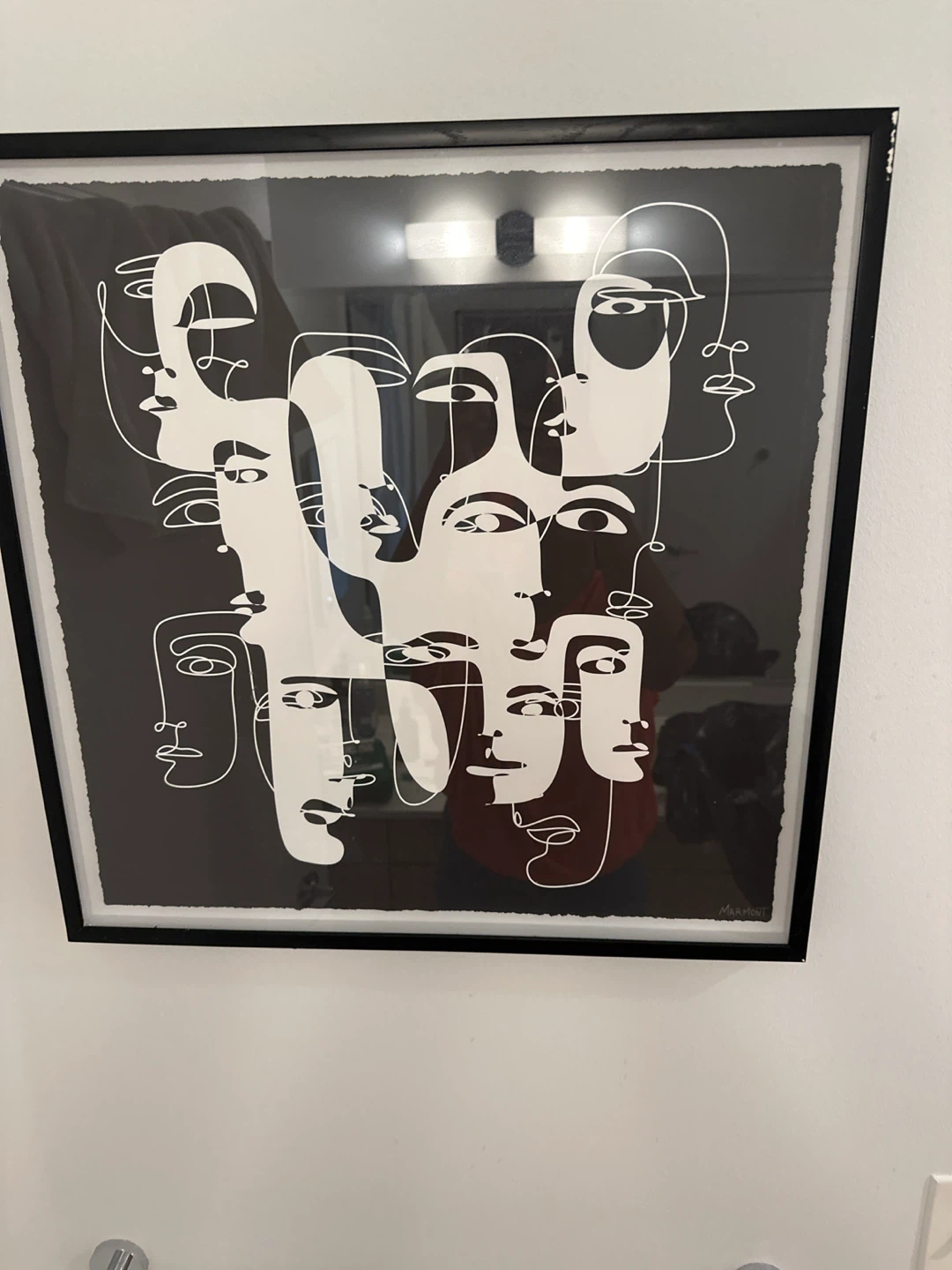 Framed Abstract Face Line Art Print
