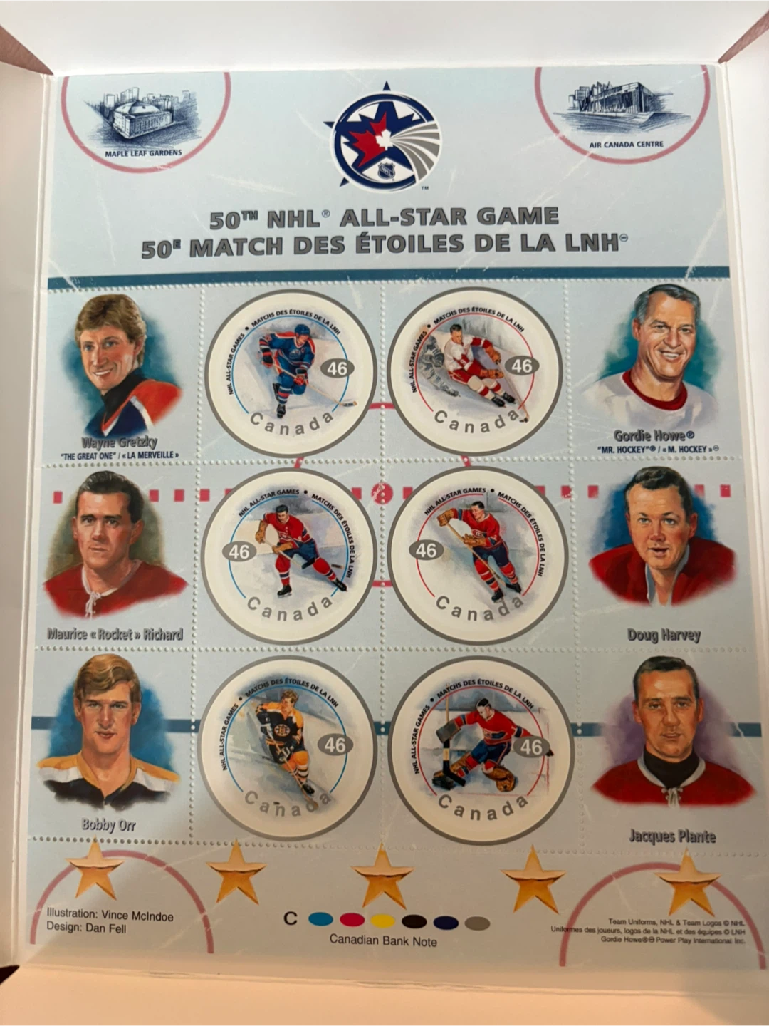 MINT 2000 Canada Post 50th NHL All-Star Game Souvenir Stamps