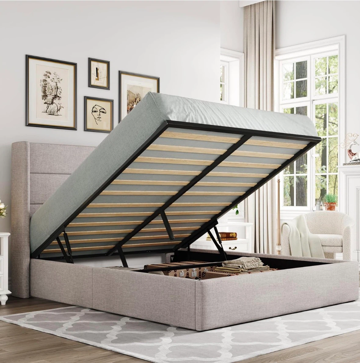 Queen Size Storage Bed Frame + mattress (Mattress Firm) - photo 4