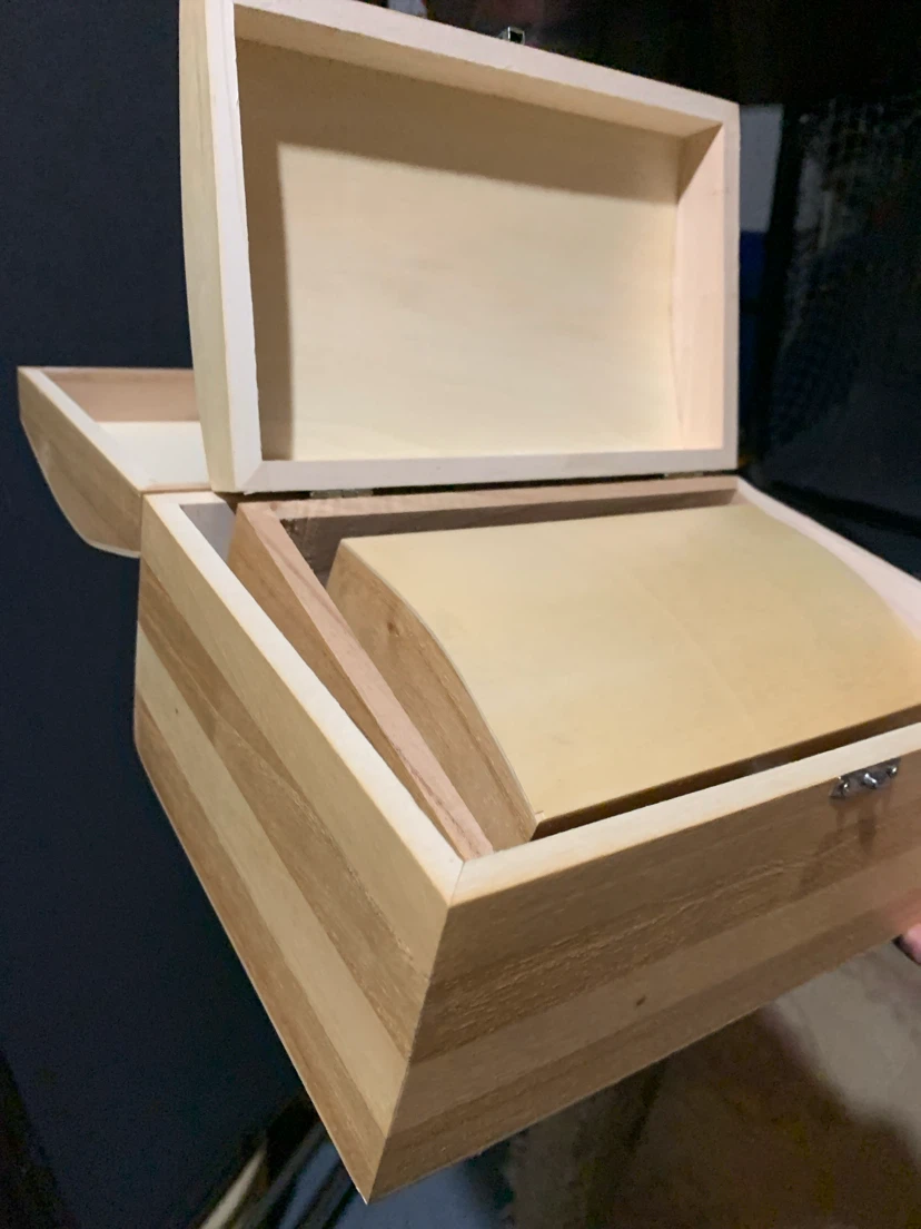 Three Wooden Storage Box with Lid & nesting