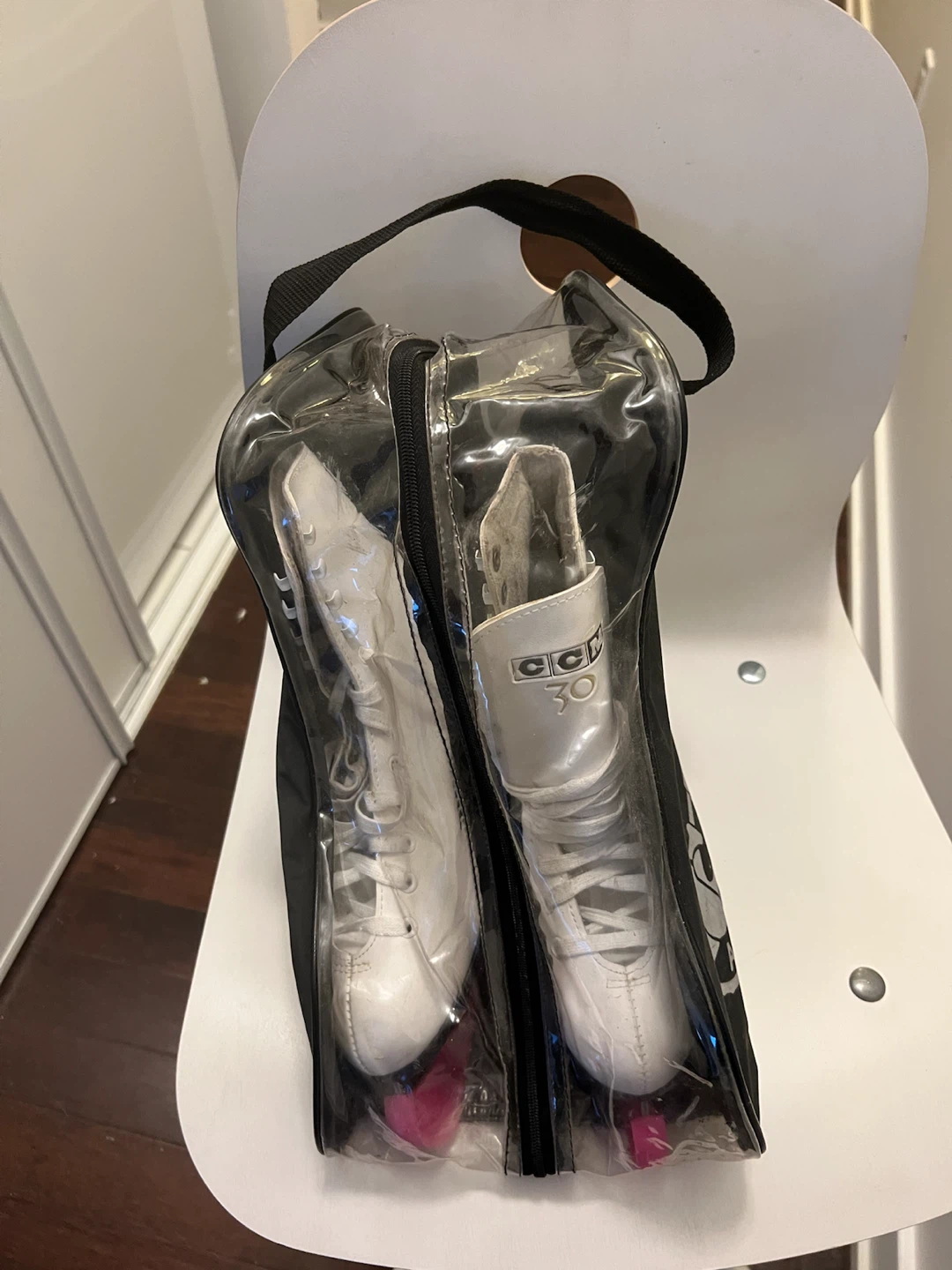 White Figure Skates with Carry Bag