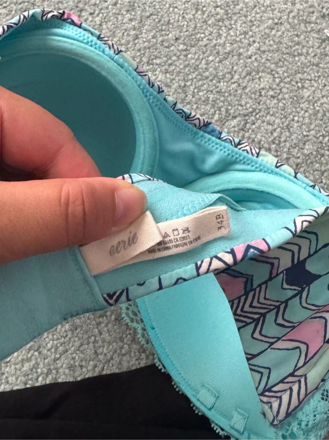 Aerie Blue Patterned Strapless Bra 34B - photo 3