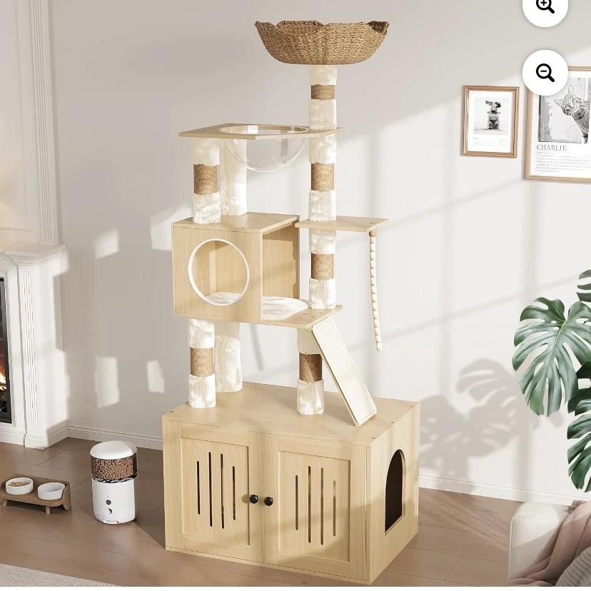 New Cat Litter Cabinet with Cat Tree