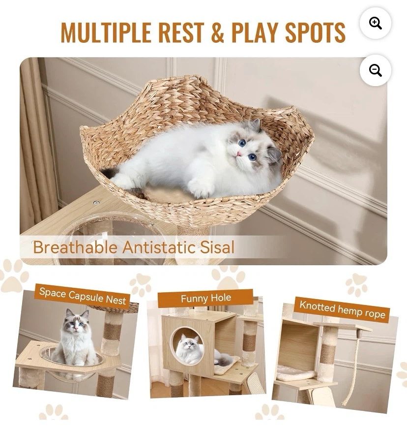 New Cat Litter Cabinet with Cat Tree - photo 3