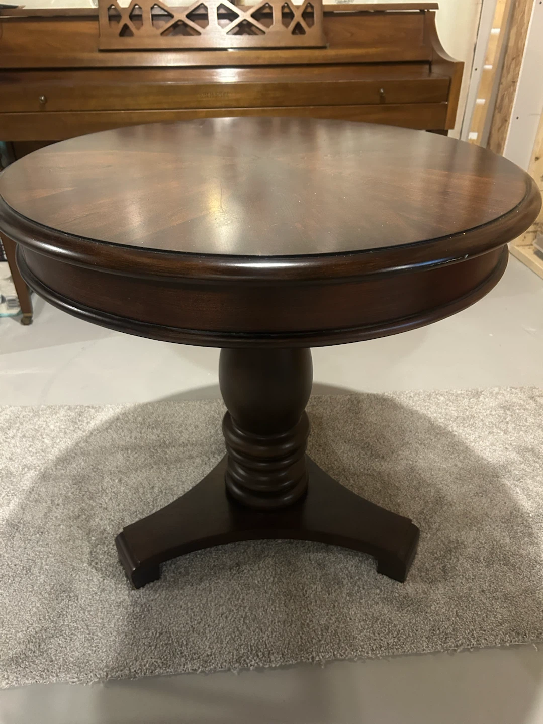 Dark Wood Pedestal Dining Table