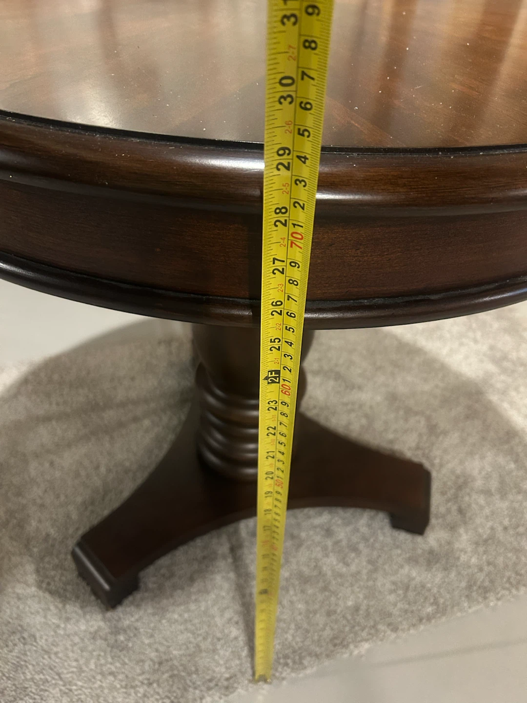 Dark Wood Pedestal Dining Table - photo 2