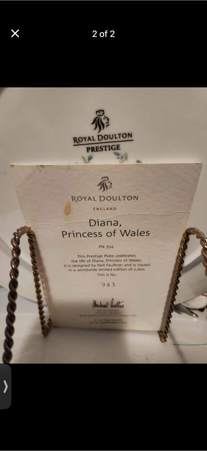 Royal Doulton Diana, Princess of Wales Prestige Plate PN 354 - photo 2