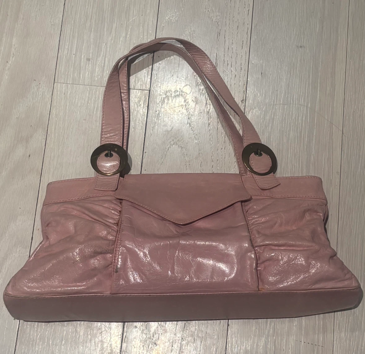 Flavio Olivera Pink Leather Handbag Vintage Shoulder Bag  Used