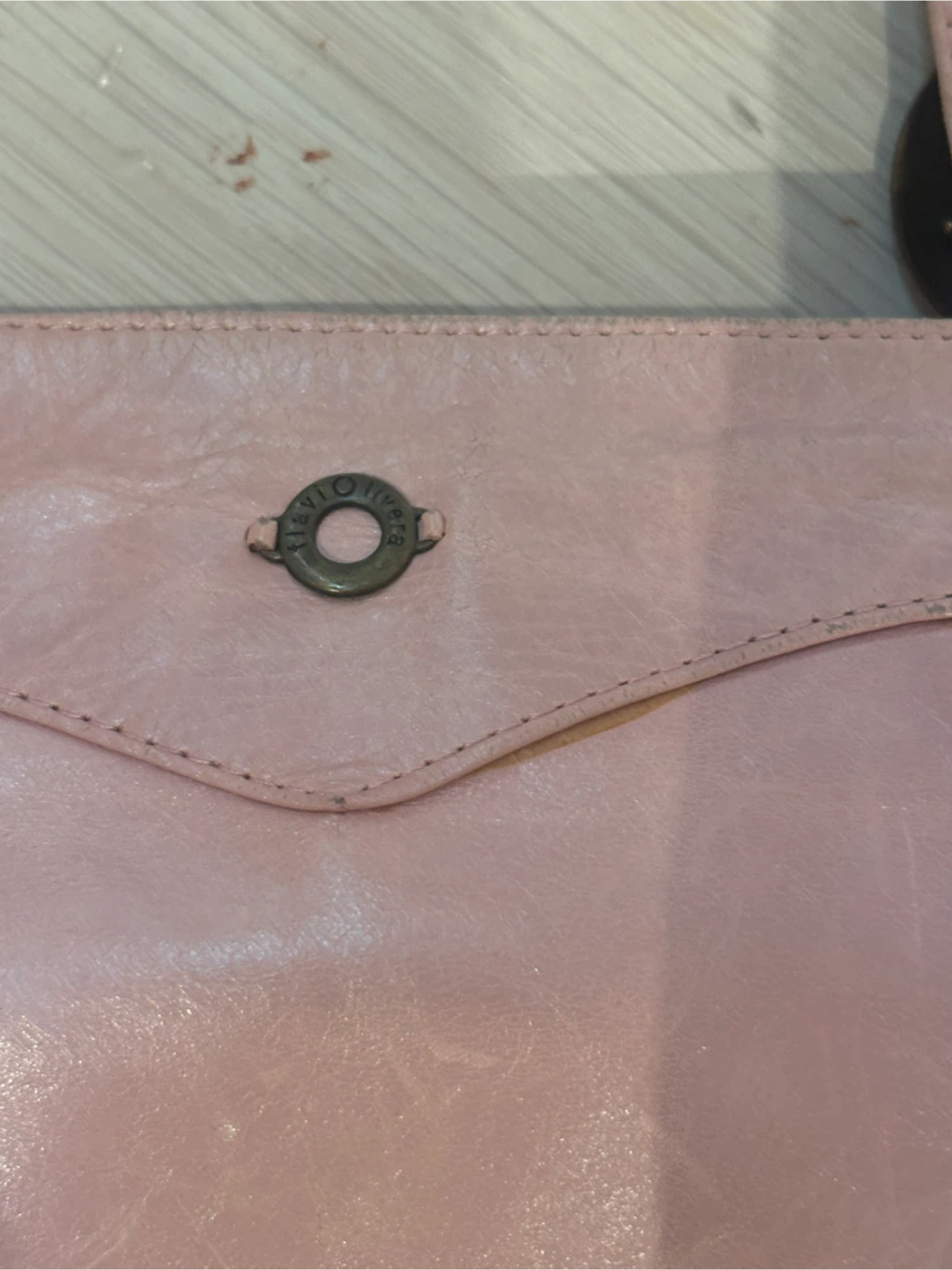 Flavio Olivera Pink Leather Handbag Vintage Shoulder Bag  Used - photo 5