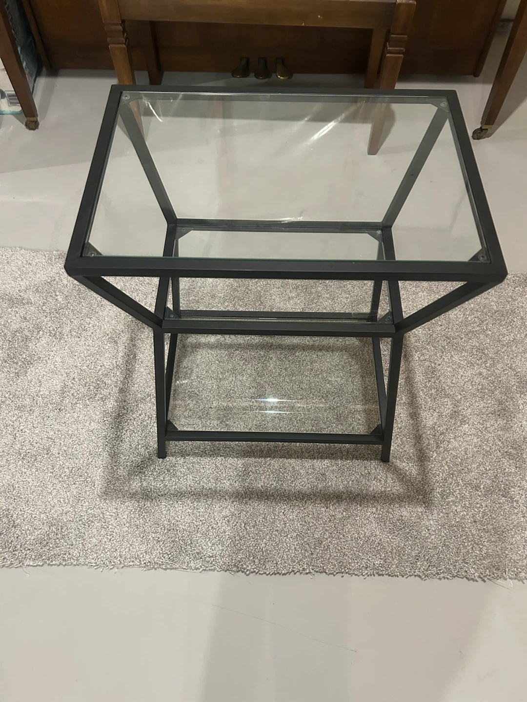 Modern Glass and Metal Coffee Table