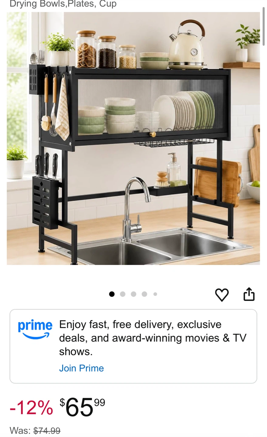 Overhead sink rack