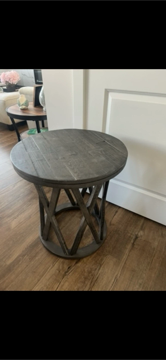 Round Wood Accent Table