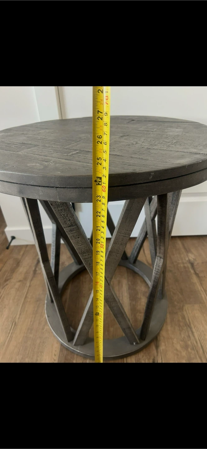 Round Wood Accent Table - photo 4