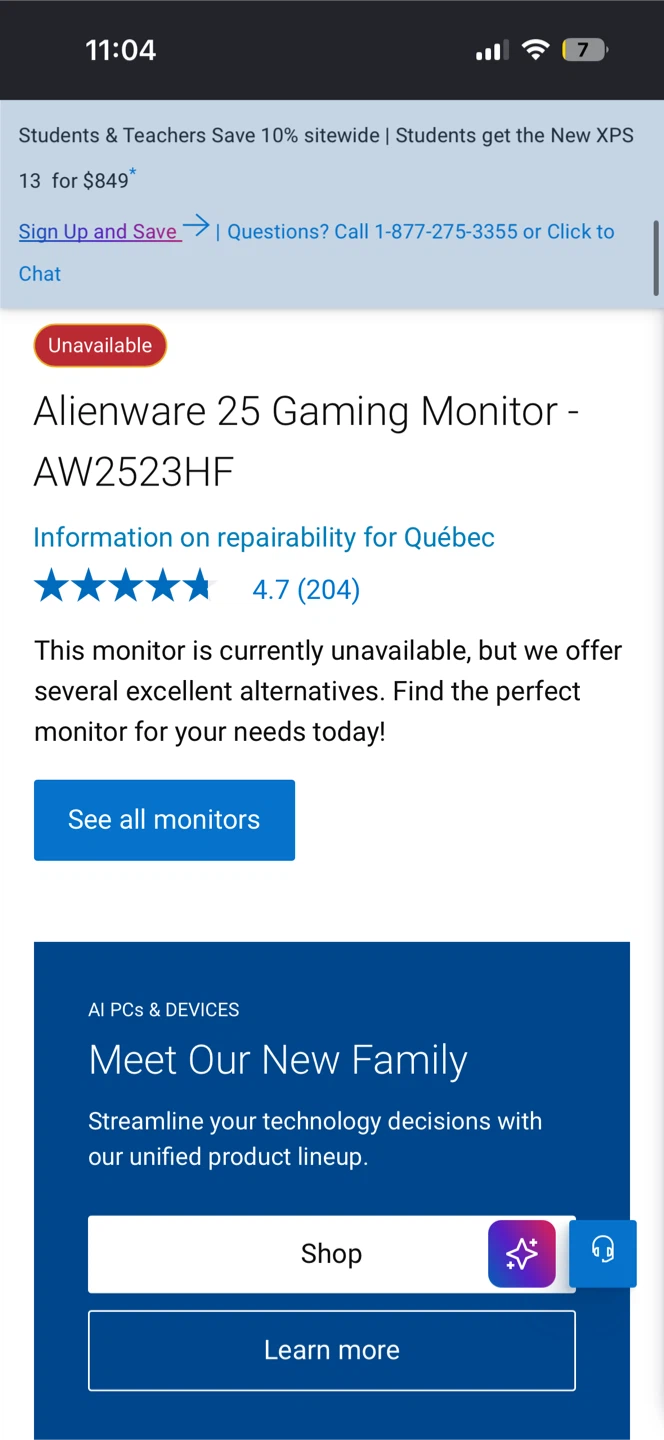 Alienware 25 Gaming Monitor - AW2523HF - photo 2