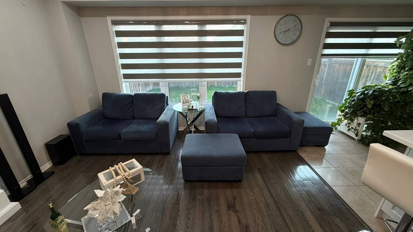 Blue Velvet Armchairs and Loveseat Set - photo 4