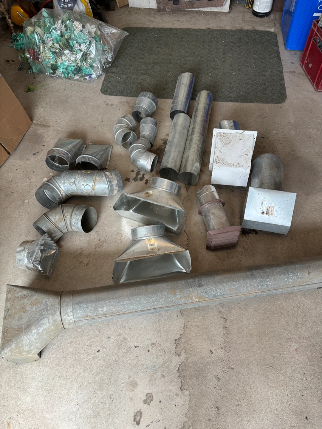 Assorted Metal HVAC Ducting and Elbows