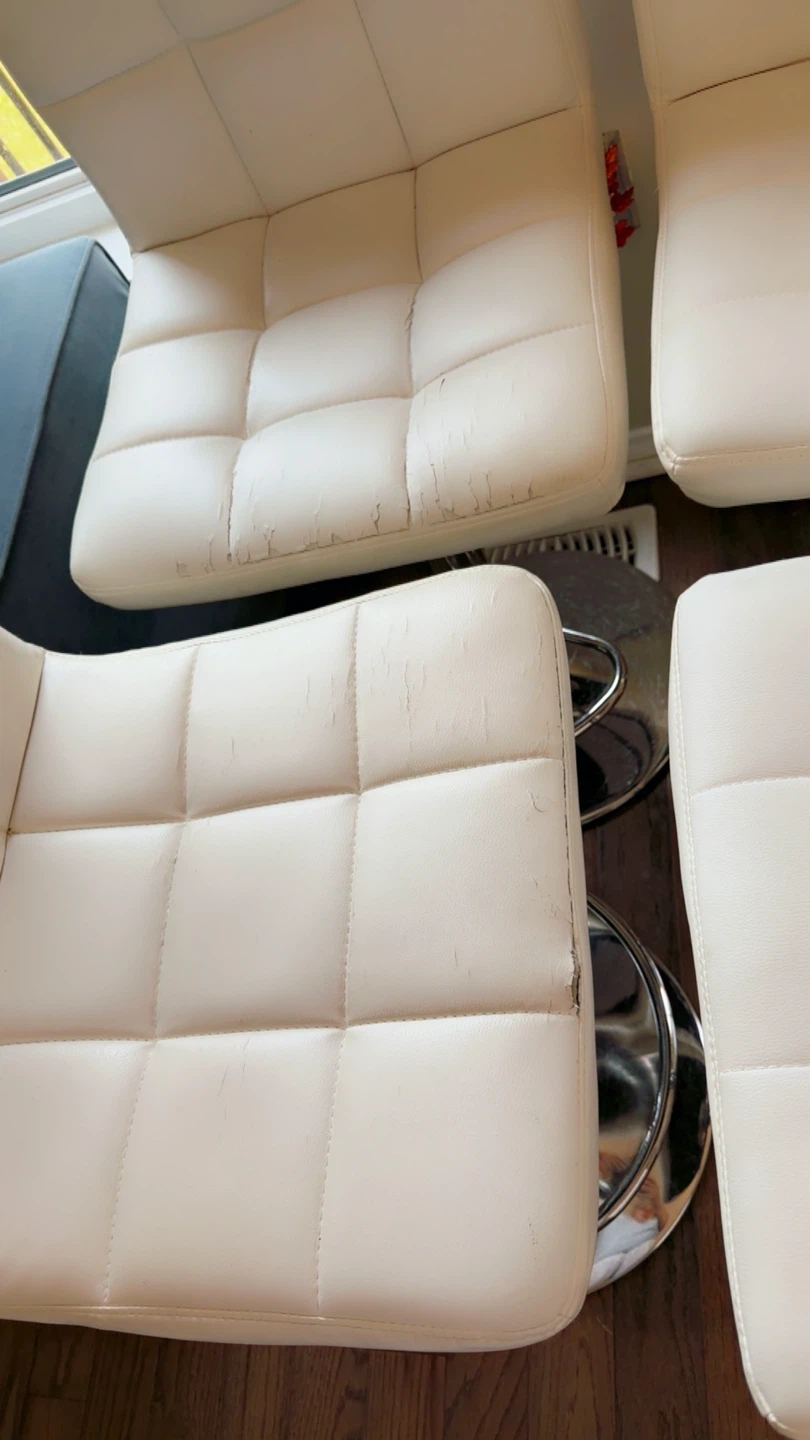 White Adjustable Bar Stools (Set of 4) - photo 2