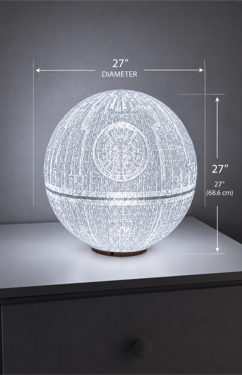 Death Star Lamp With Remote- 27" Diameter - photo 3