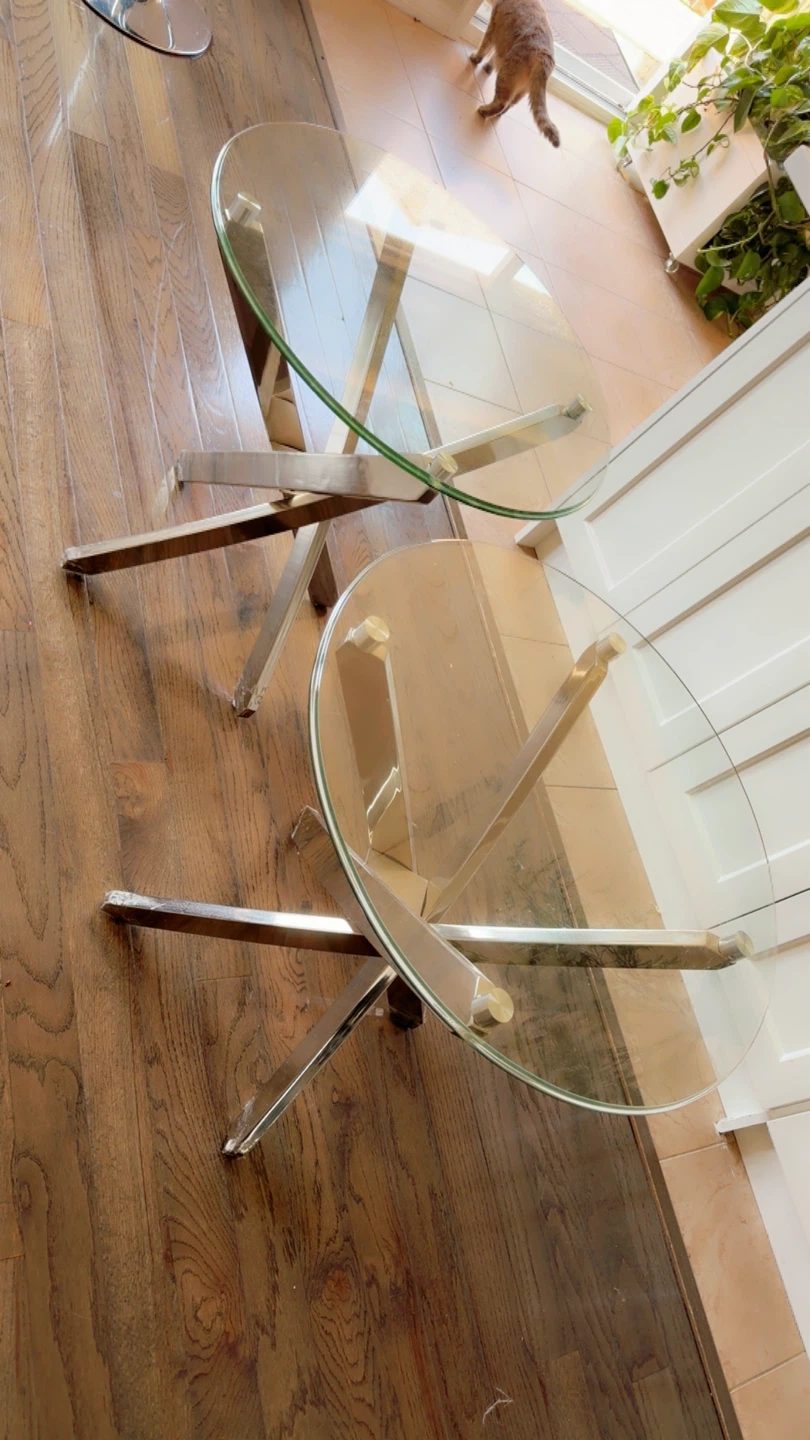 Pair of Glass Top Side Tables