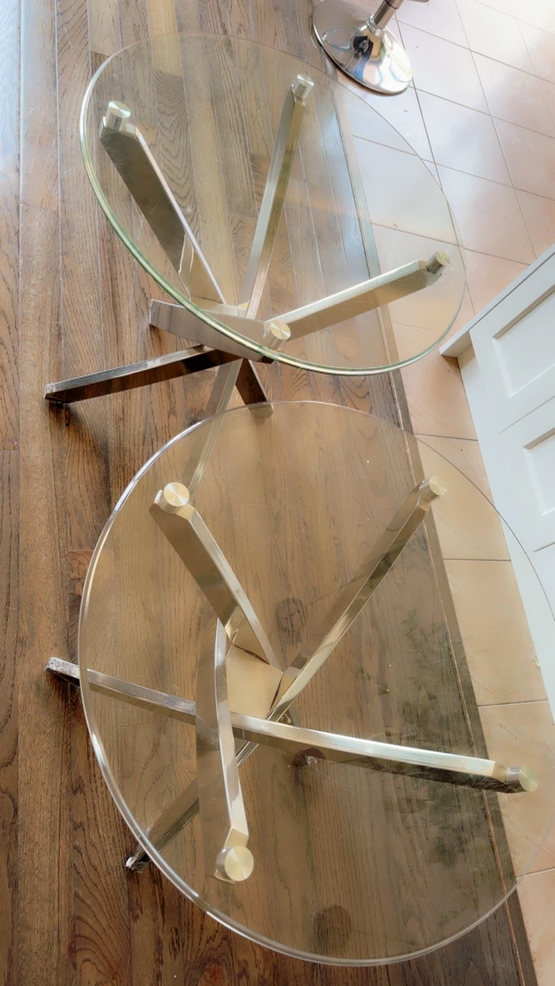 Pair of Glass Top Side Tables - photo 5