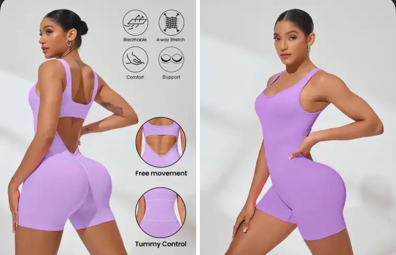 Brand New Lavender Athleisure Bodysuit. Size Small