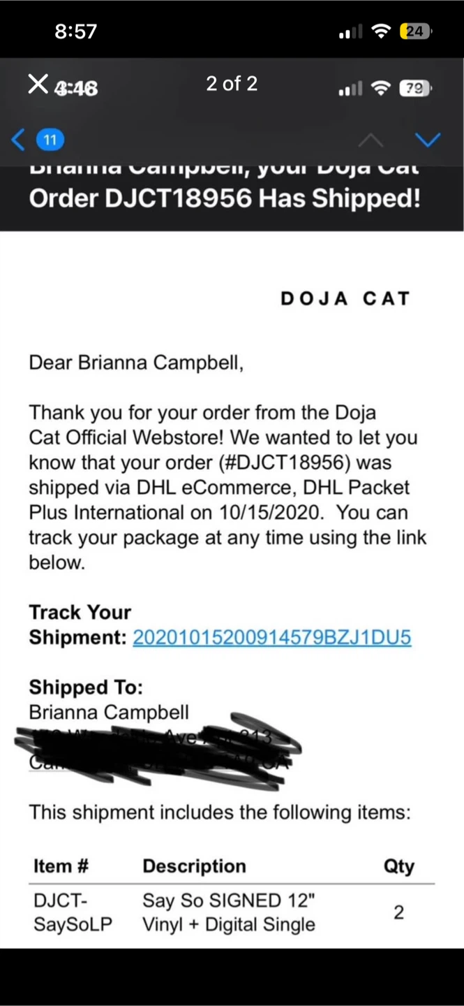 Doja cat vinyl rare signed - photo 2