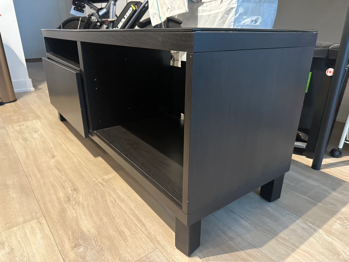 Black TV Stand with Glass Top