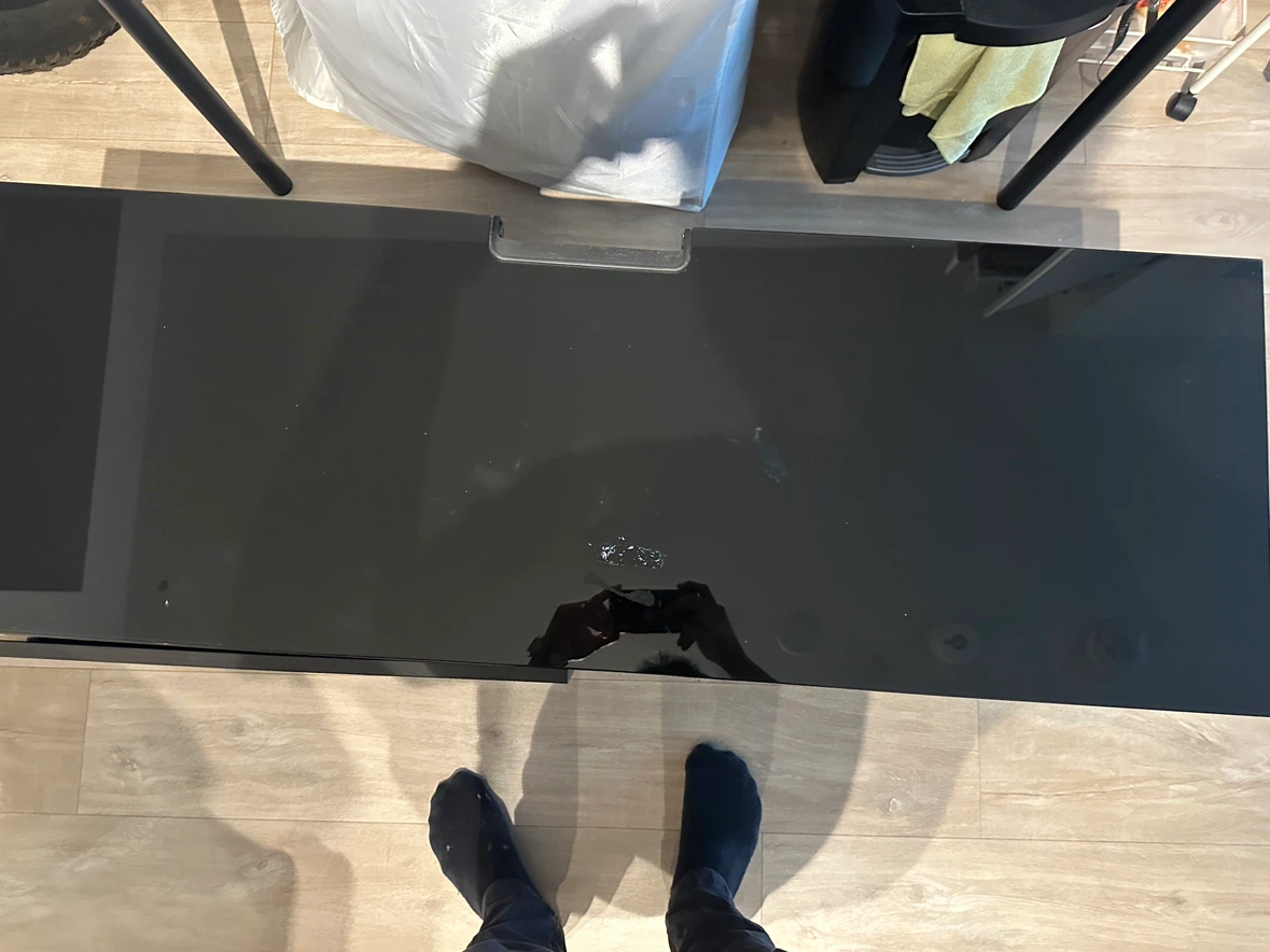 Black TV Stand with Glass Top - photo 3
