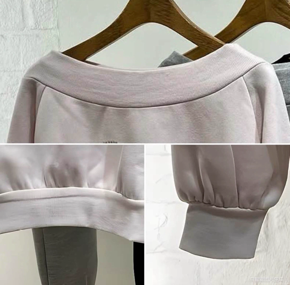 Letter-print, oversized neckline, long-sleeved sweatshirt - photo 2