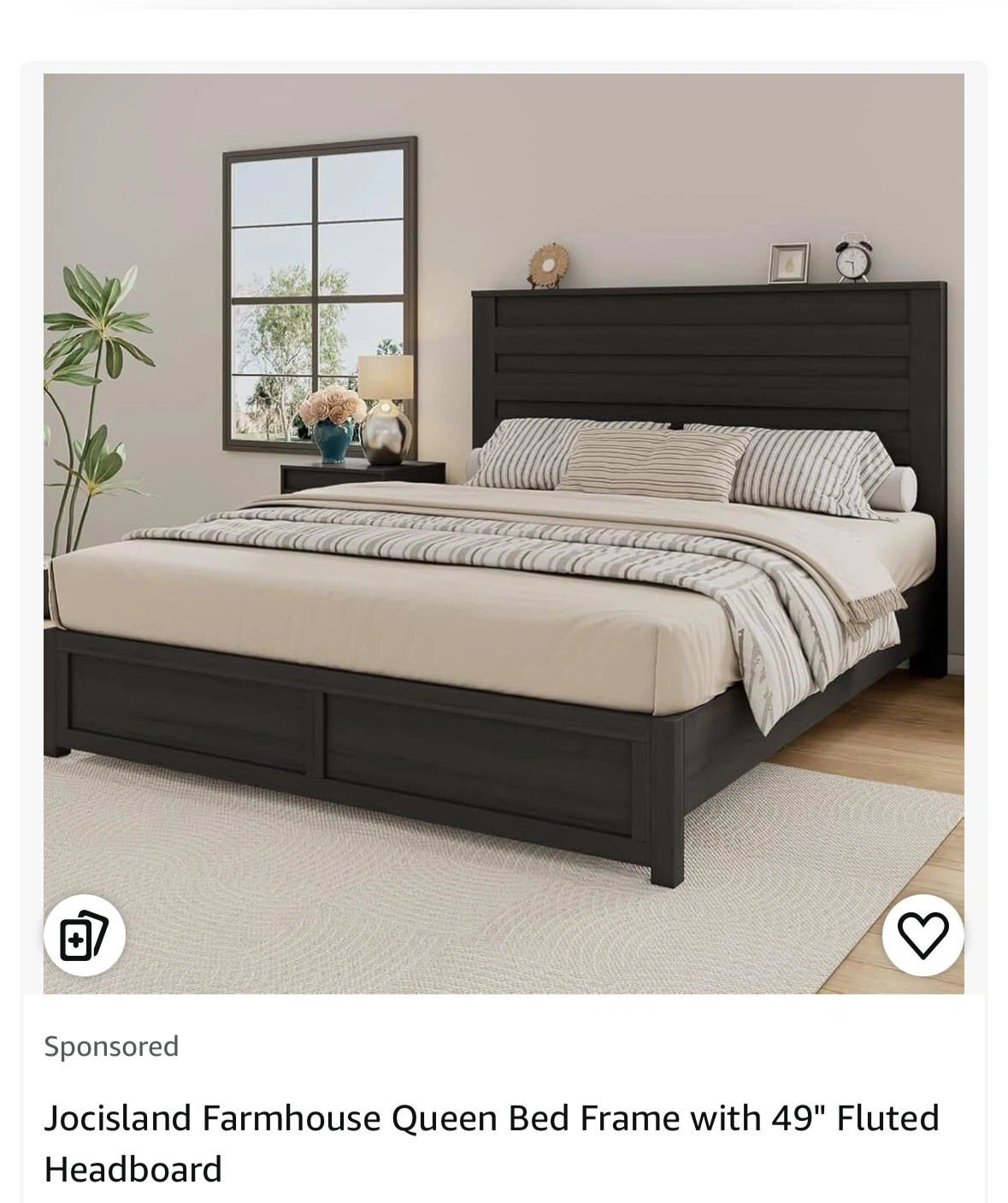 Jocisland Farmhouse Queen Bed Frame