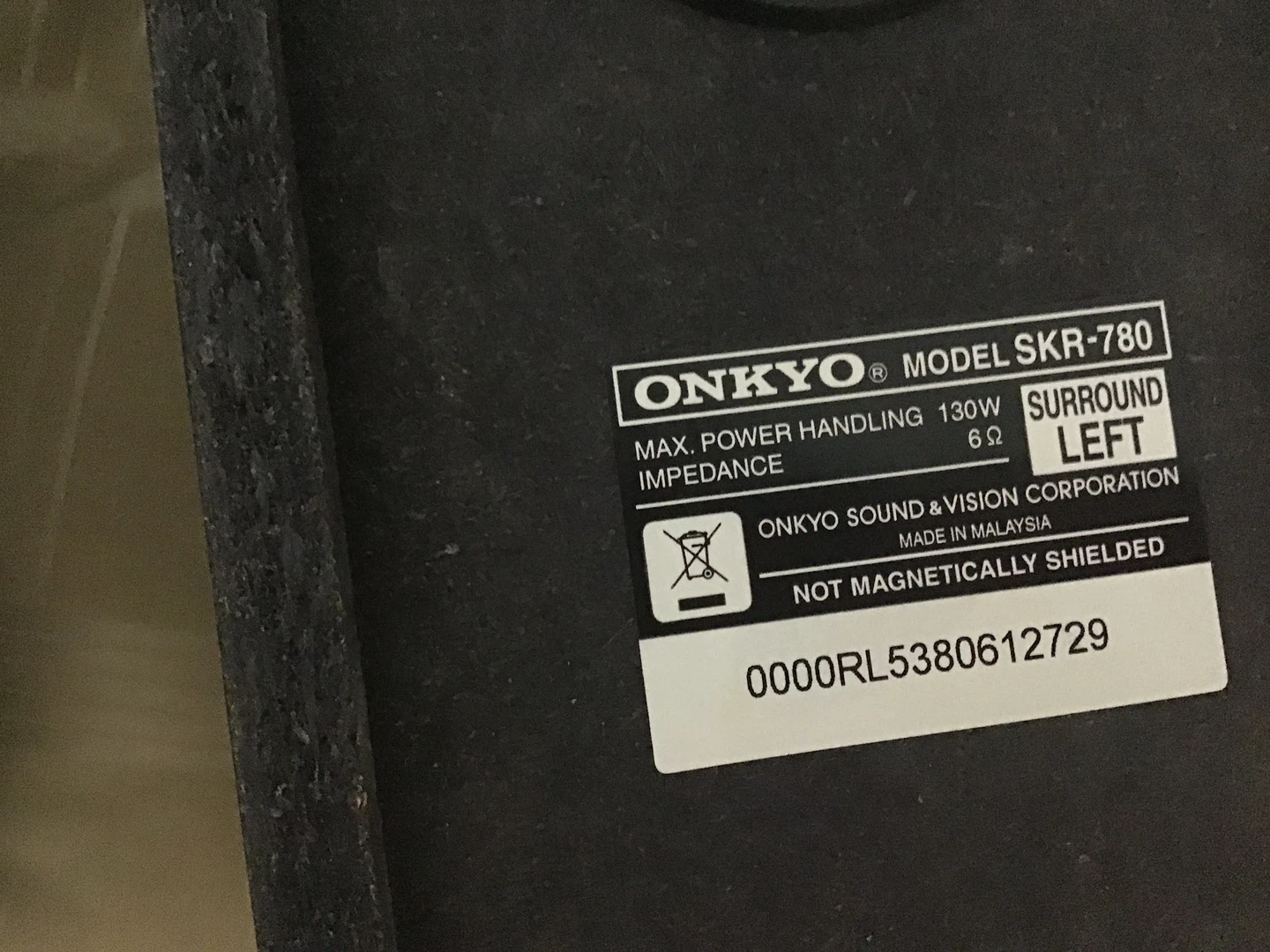 Onkyo SKR-780 SKR-590 Surround Speakers - photo 4