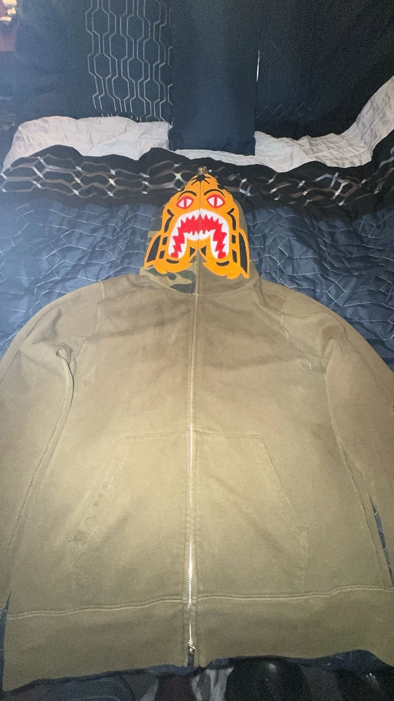 Bape tiger full zip up green