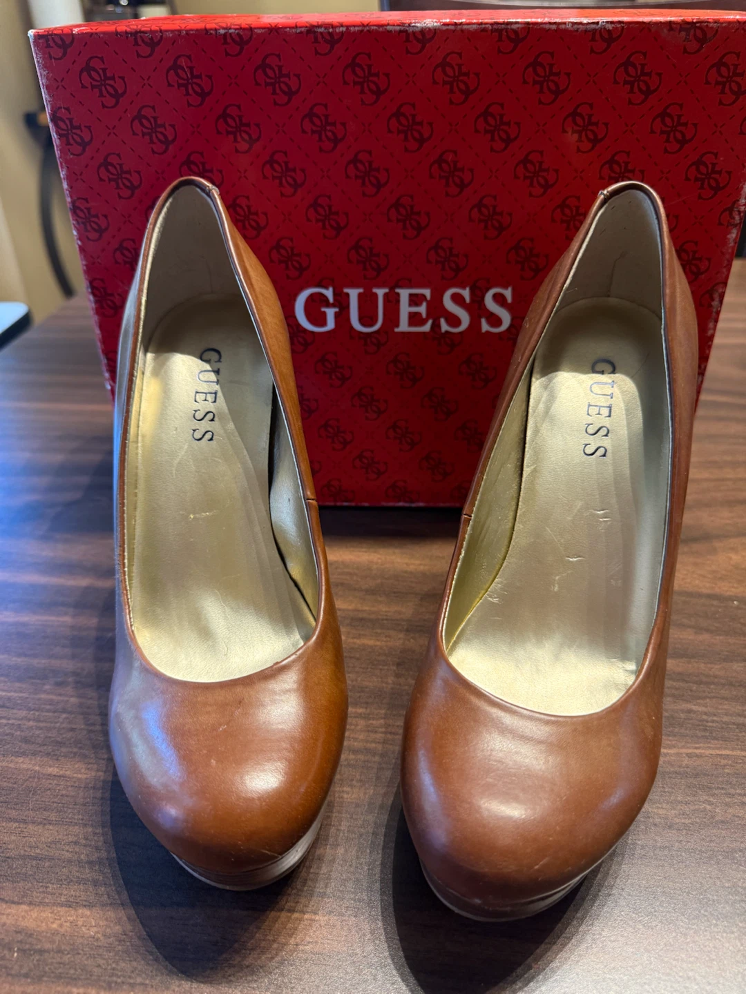 Guess "Isadora" Heels - Brown Leather