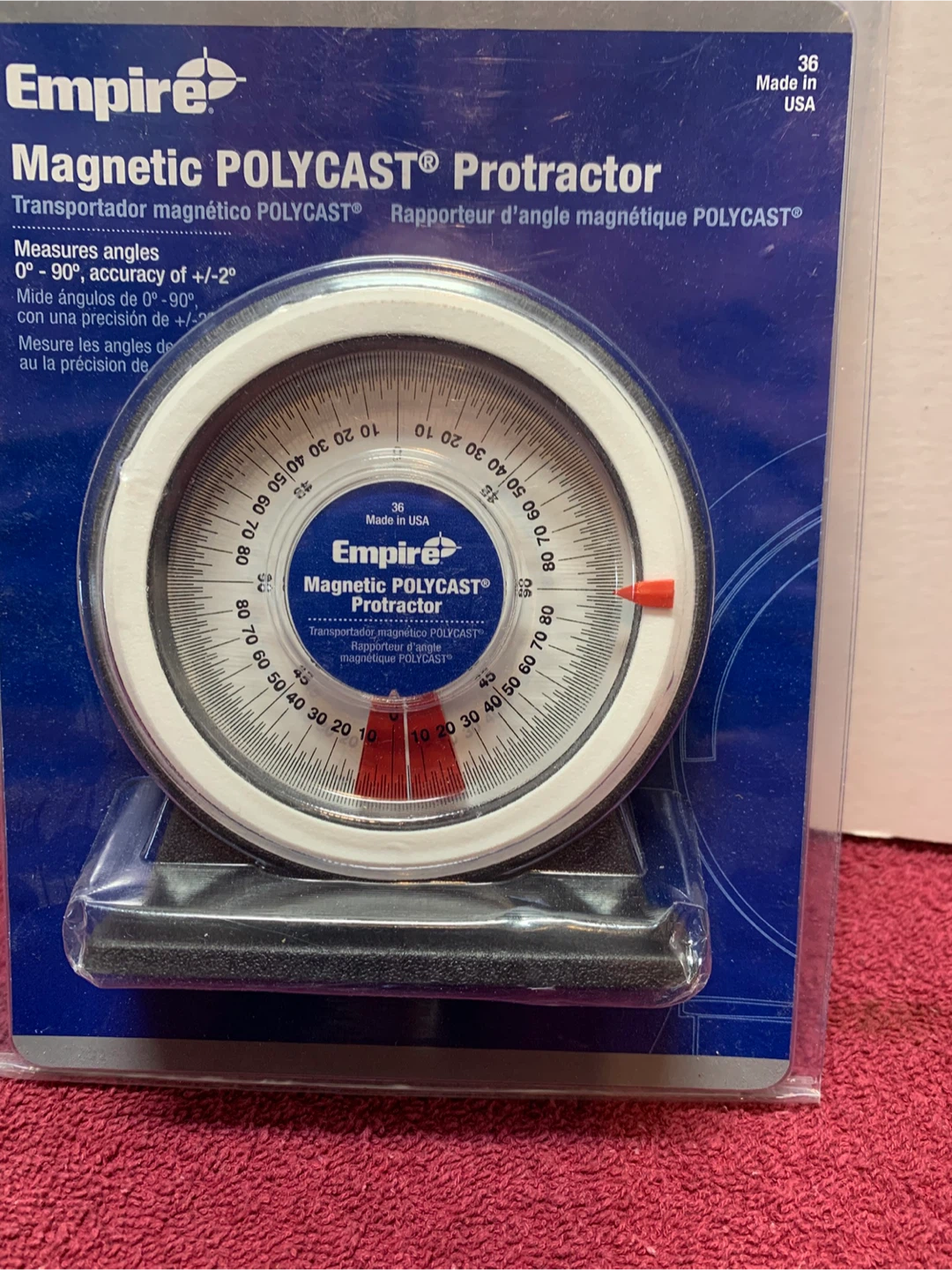 EMPIRE POLYCAST MAGNETIC PROTRACTOR
