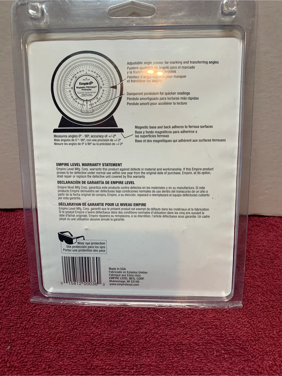 EMPIRE POLYCAST MAGNETIC PROTRACTOR - photo 4