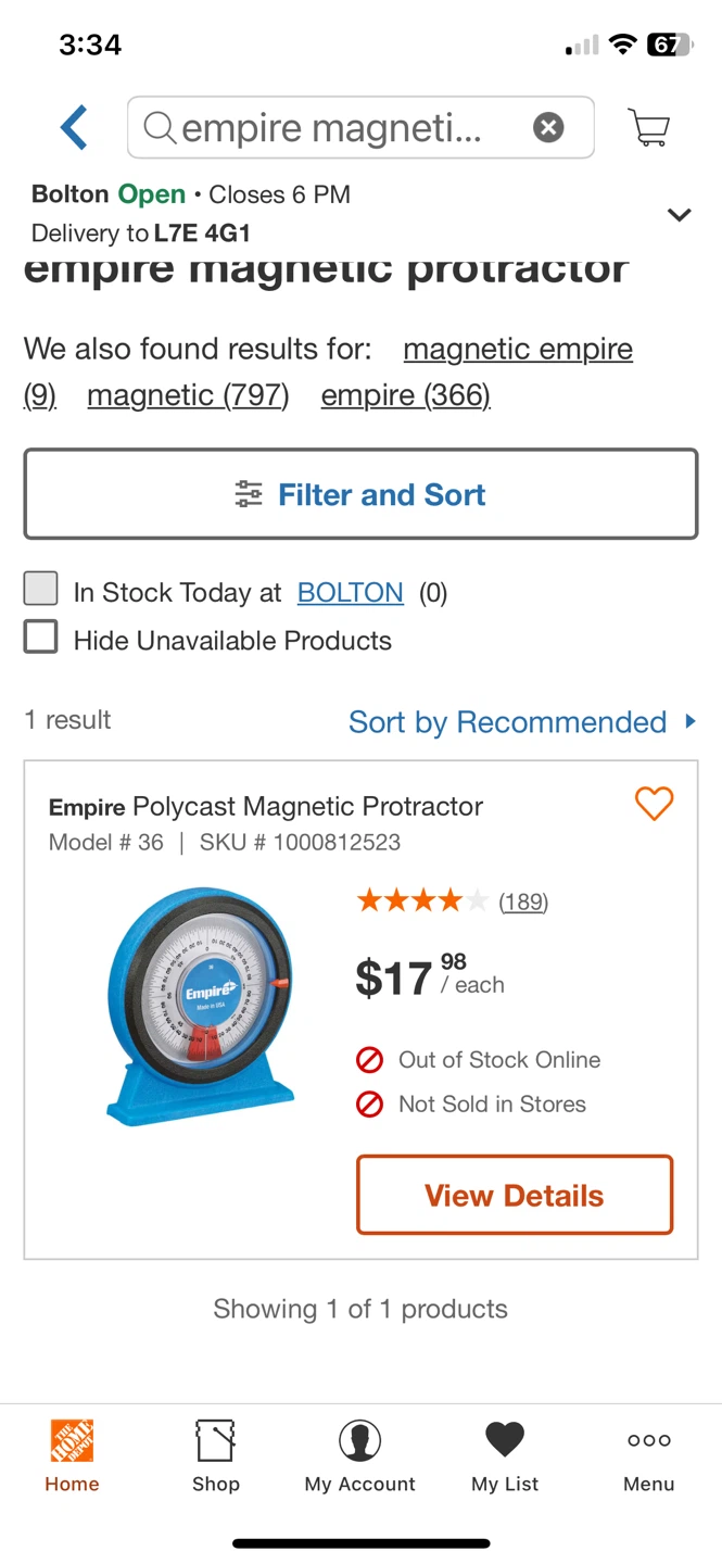 EMPIRE POLYCAST MAGNETIC PROTRACTOR - photo 5
