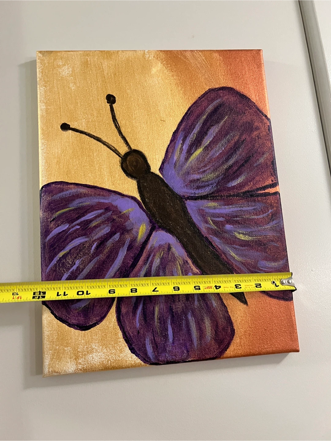 Purple Butterfly Painting on Canvas - photo 2