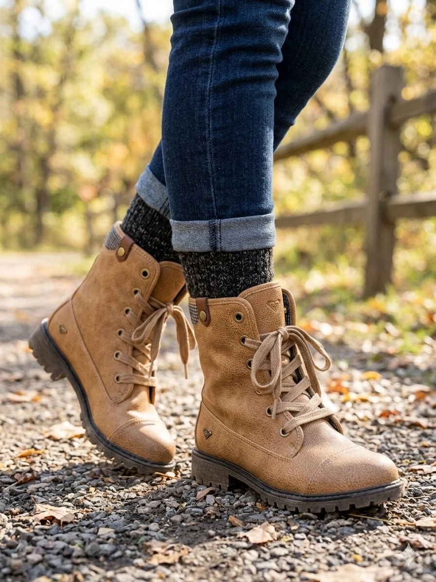 Roxy Women's Tan Faux Fur Lined Lace-Up Boots - photo 4