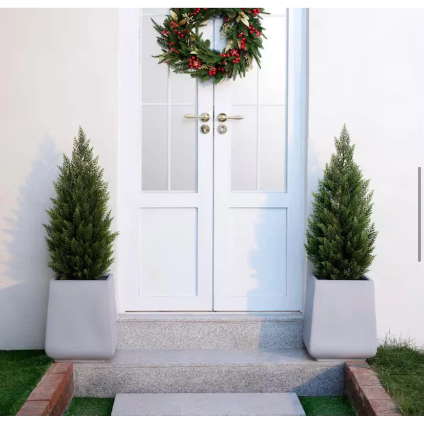 New VeriNatural 2-Pack Artificial Cedar Topiary Trees 3ft - photo 2