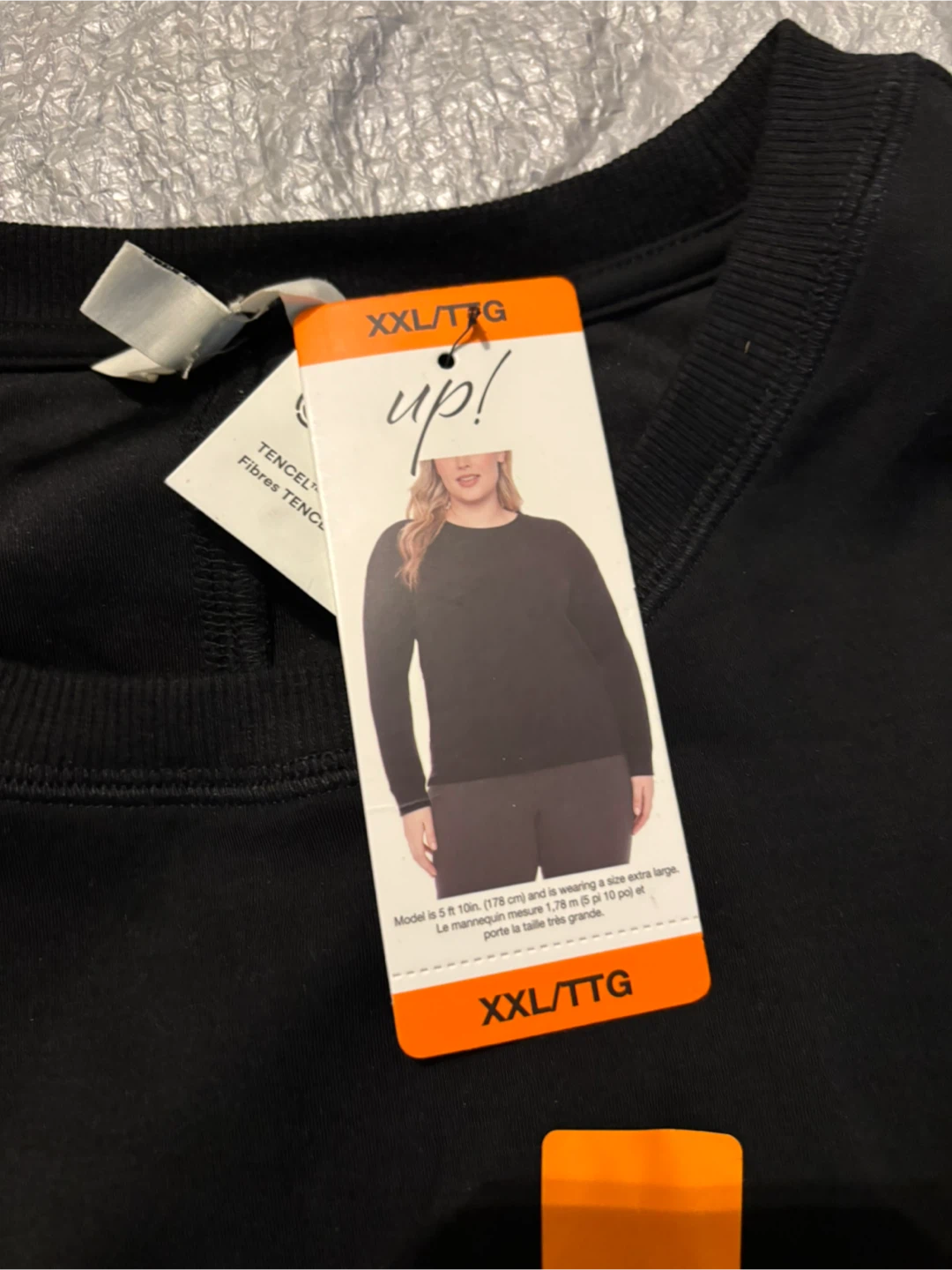 Tencel Modal Fibers Black Long Sleeve Top XXL - photo 2