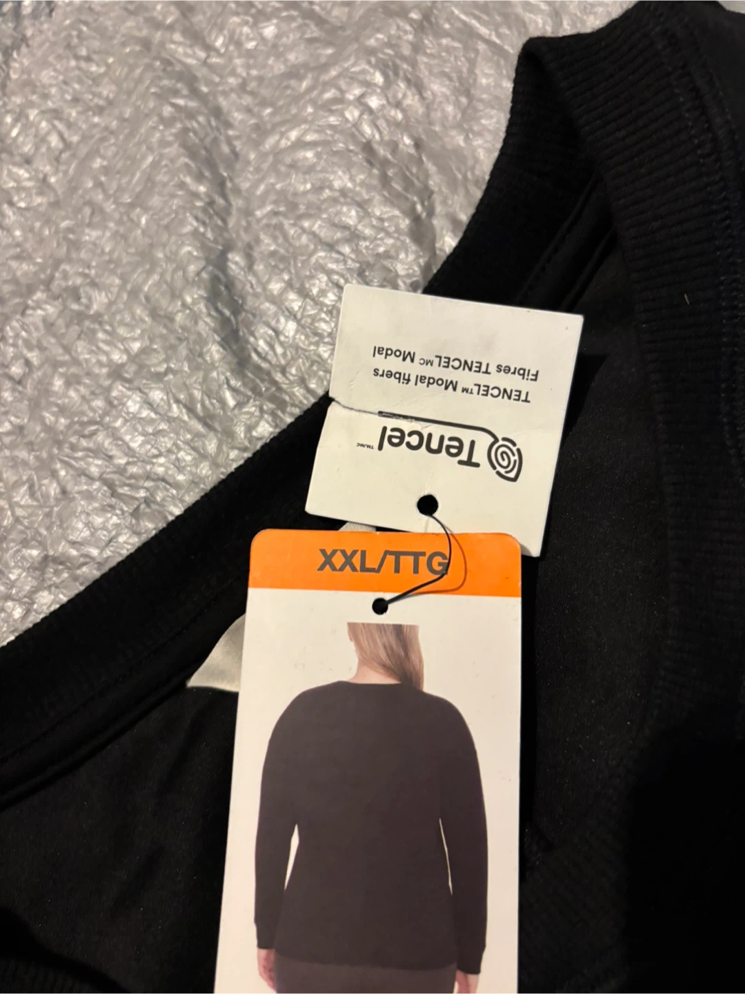 Tencel Modal Fibers Black Long Sleeve Top XXL - photo 3