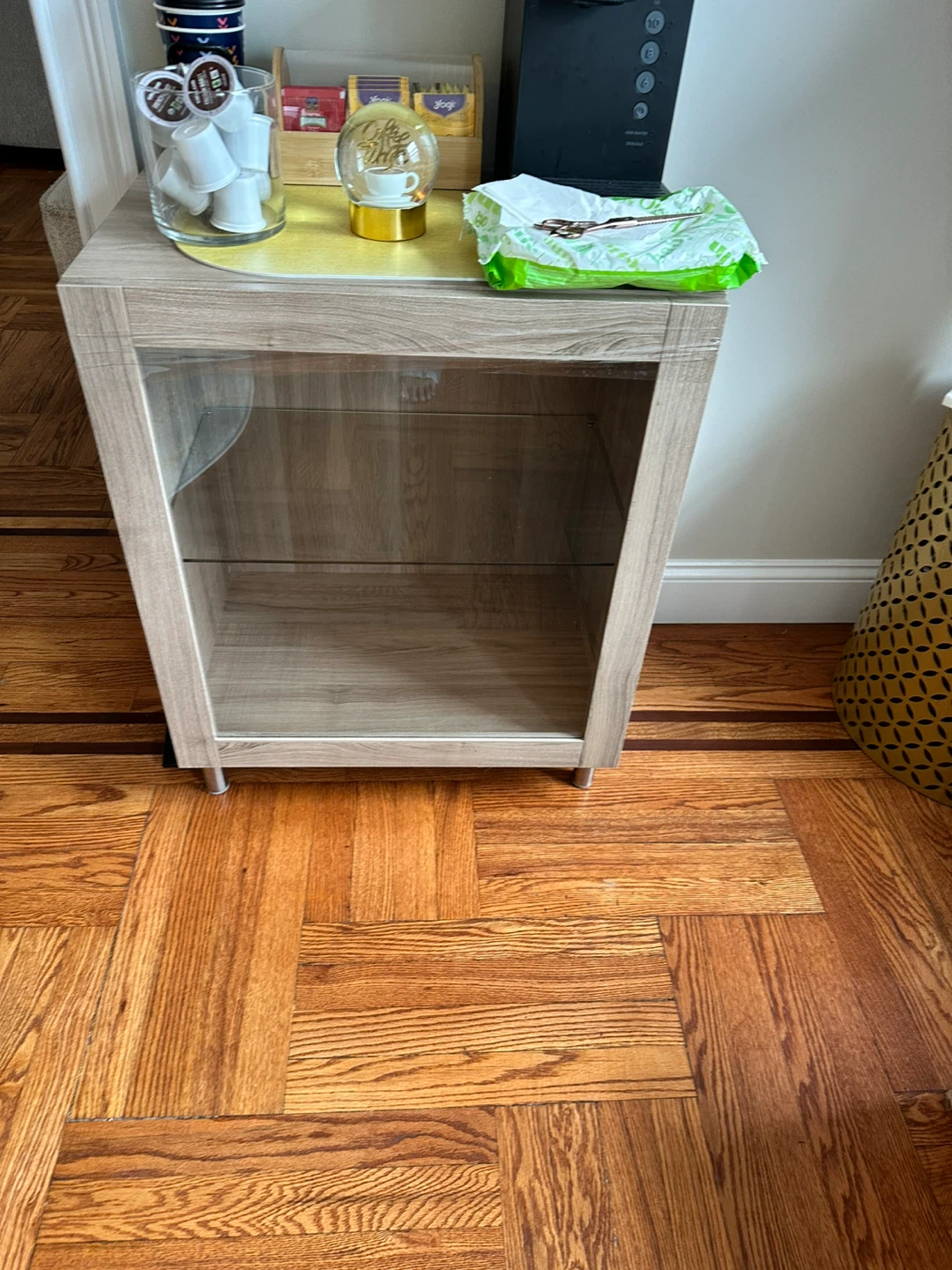 Wood Grain Display Cabinet with Glass Door - photo 3