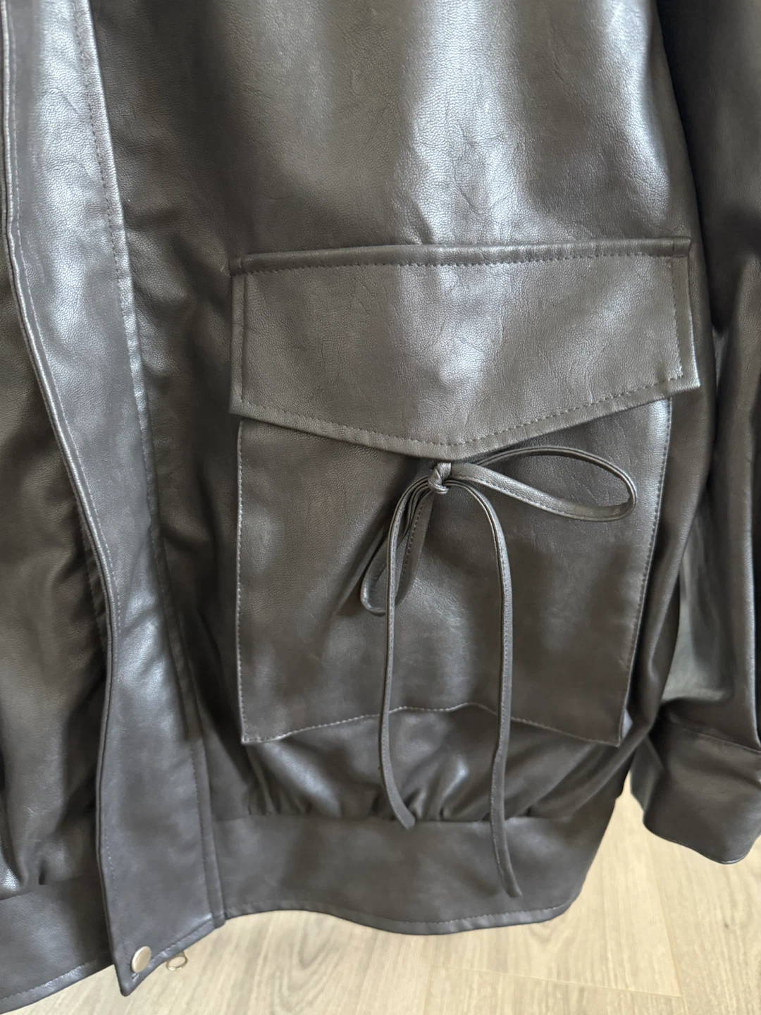 Girl Style Synthetic Leather Jacket with Detachabl - photo 2