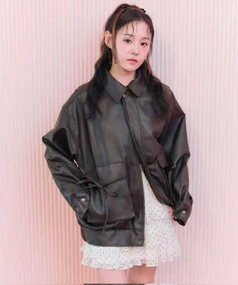 Girl Style Synthetic Leather Jacket with Detachabl - photo 5