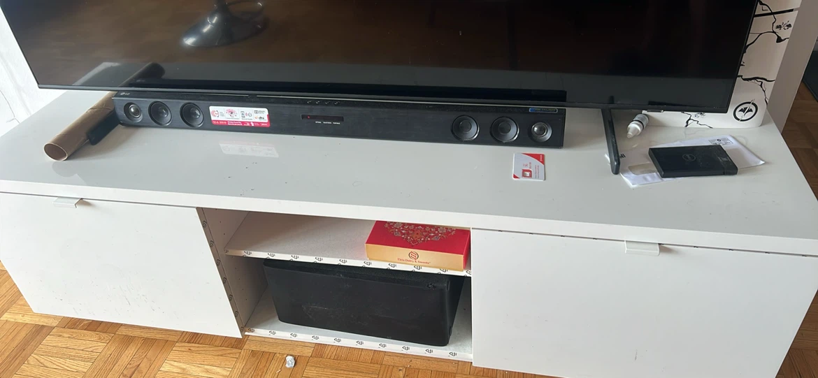 LG Sound Bar and TV chest