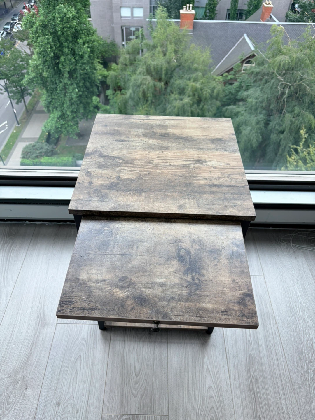 Rustic Wood and Metal End Table - photo 2