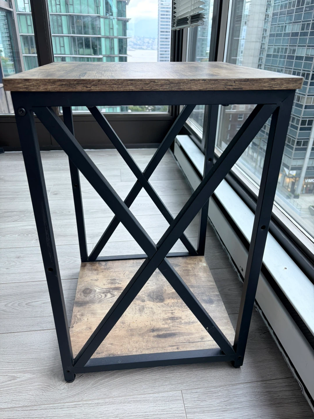 Rustic Wood and Metal End Table - photo 3