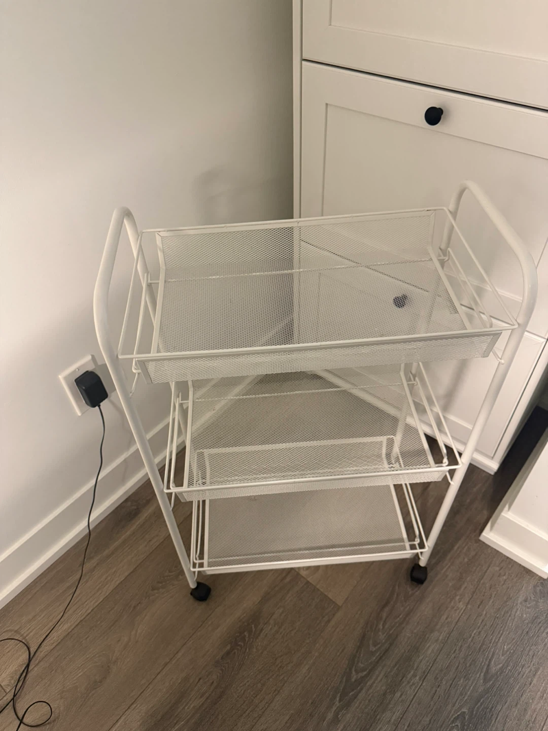 IKEA Hornavan White Rolling Cart